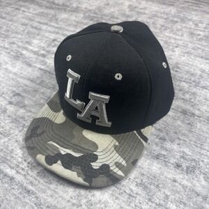 Headlines LA Camo Snapback Hat Black/ Grey Acrylic 100%